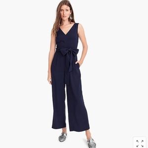 J. Crew Navy Jumpsuit in 365 Crepe Size 10 Petite